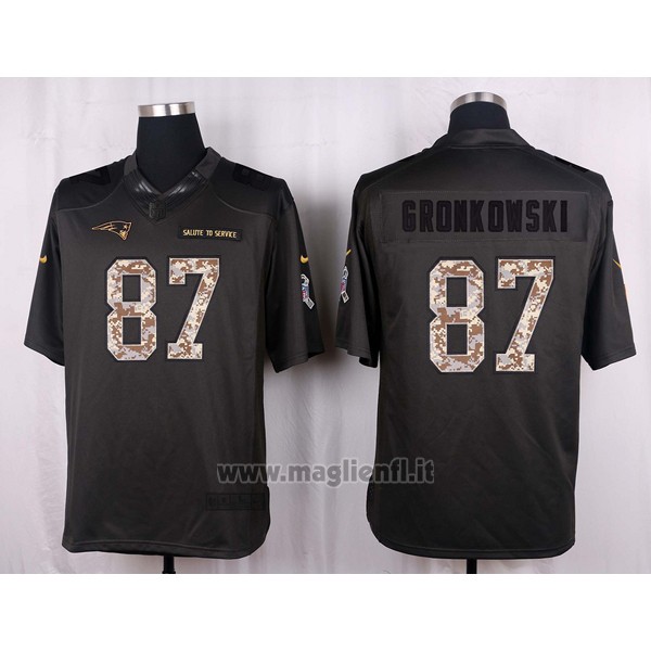 Maglia NFL Anthracite New England Patriots Gronkowski 2016 Salute To Service